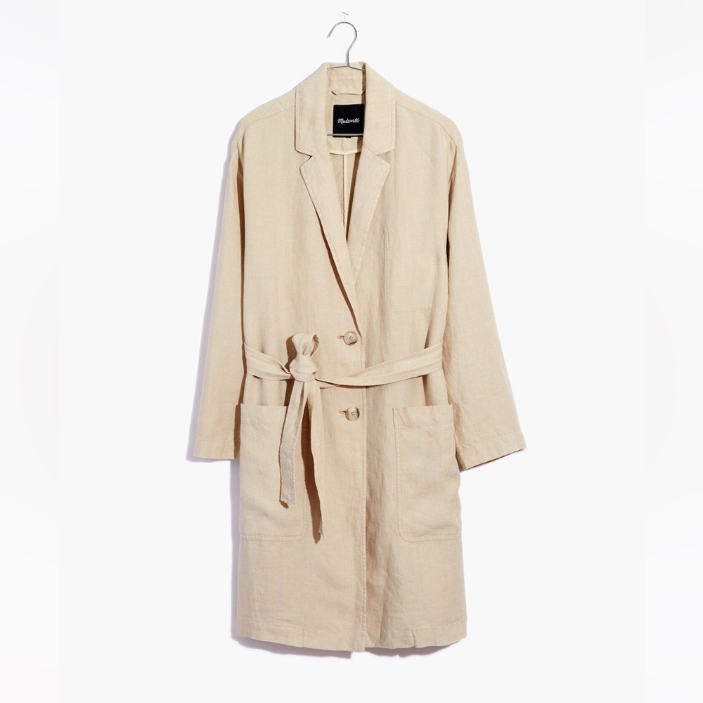 MADEWELL Linen Belted Long Blazer